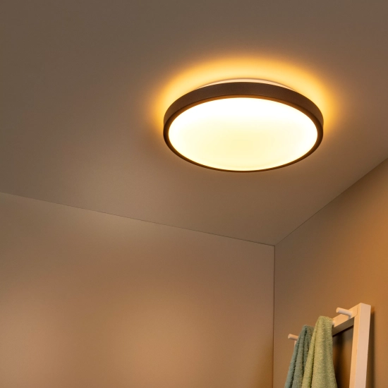 DASHER Lampa sufitowa Ø 41 cm LED 1x24W 2700K IP44 Czujnik ruchu i dzień/noc Czarny 79110/40/30 Lucide - zdjęcie dodatkowe 5